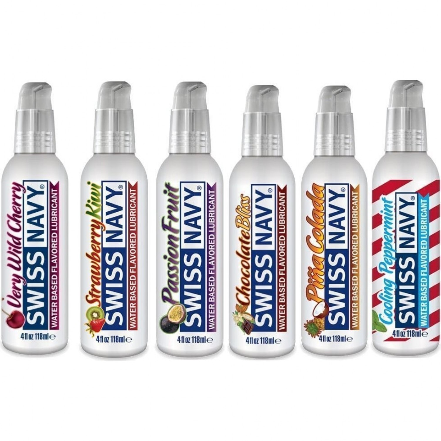 Swiss Navy Flavored Lubricant – Strawberry, Cherry, Kiwi Water-Based Lube,  4oz, Edible & Non-Sticky Water Based Edible Lube Strawberry Cherry Kiwi